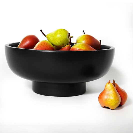 Black Wood Fruit Bowl